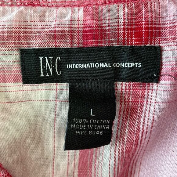 INC International Concepts Snap Down Full Sleeve Top Size L EUC - Picture 9 of 9